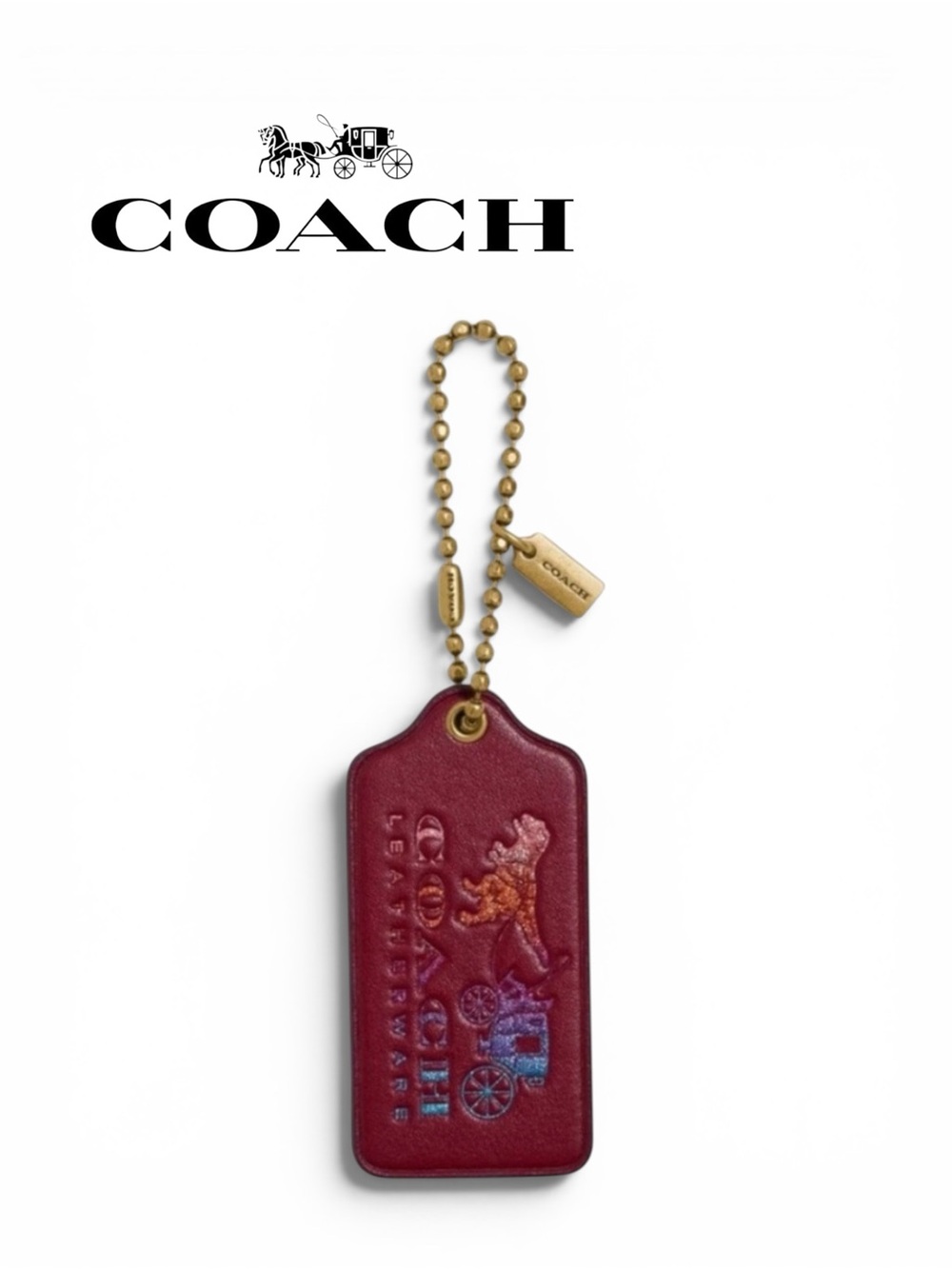 Authentic COACH Rexy & Carriage Glitter Rainbow Leather Hangtag – Style 89030